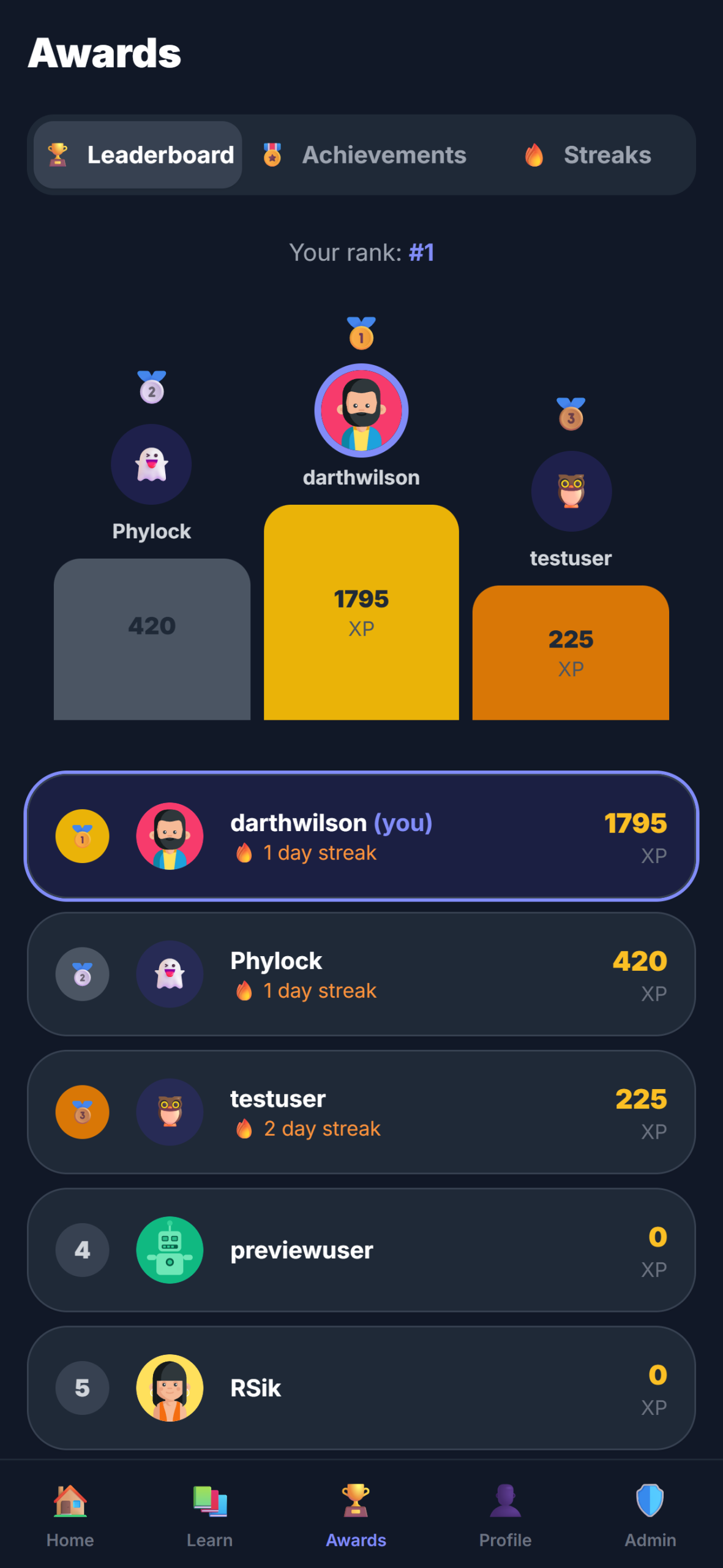 Leaderboards